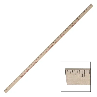 Wooden yardstick measuring a full 36 inches long