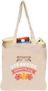 NATURE LOVER Natural Cotton Fiber Tote Bags w/ Full Color