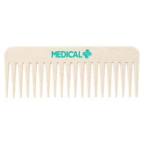 Wheat Straw Wide Tooth Comb with Rounded Teeth, 6 3/16"