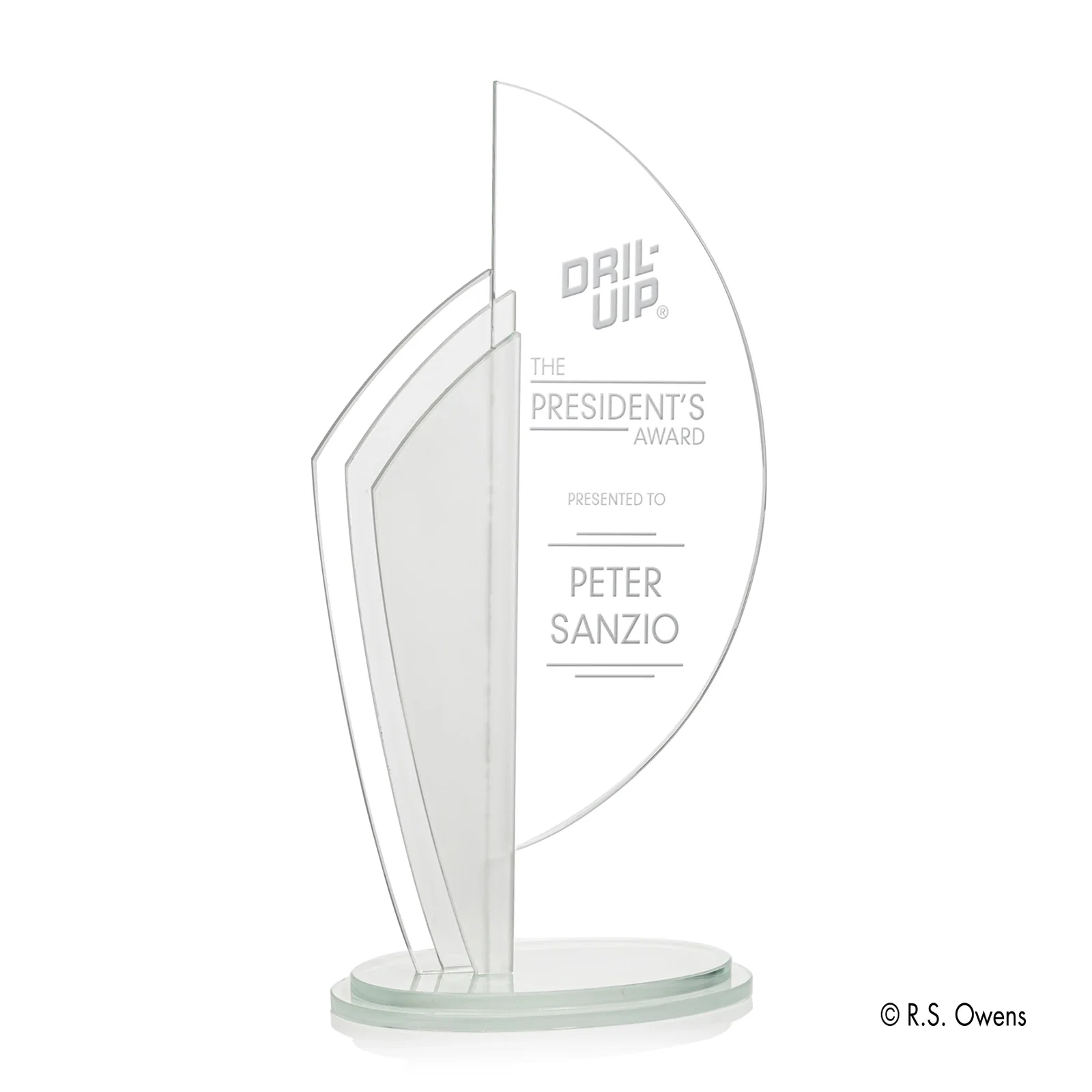 Custom Optical Crystal Nautilus Shell Award Assembled From Six Parts, awards for corporate award ceremonies