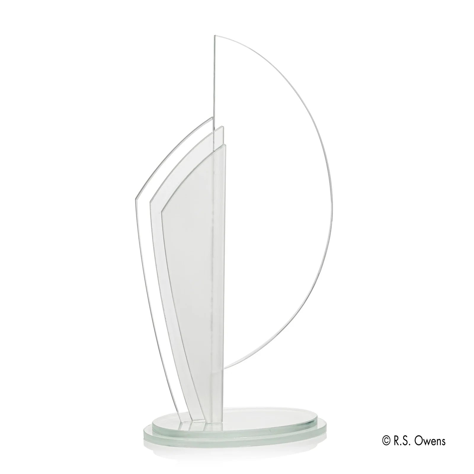 Custom Optical Crystal Nautilus Shell Award Assembled From Six Parts, awards for sales achievement awards
