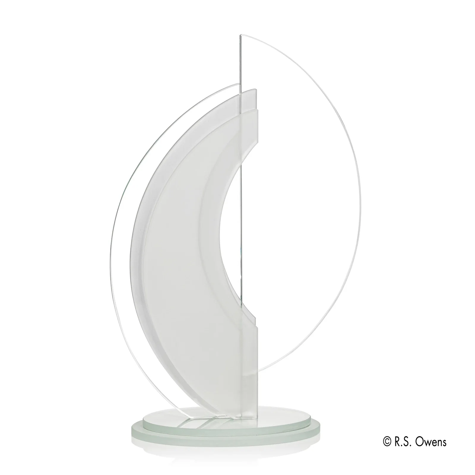 Custom Optical Crystal Nautilus Shell Award Assembled From Six Parts, awards for retirement presentations