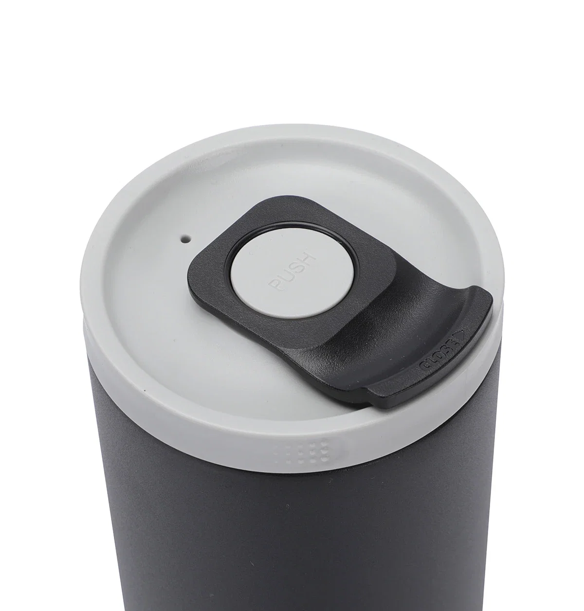 Close-up of the custom NAYAD Dutton Tumbler's logo imprint area