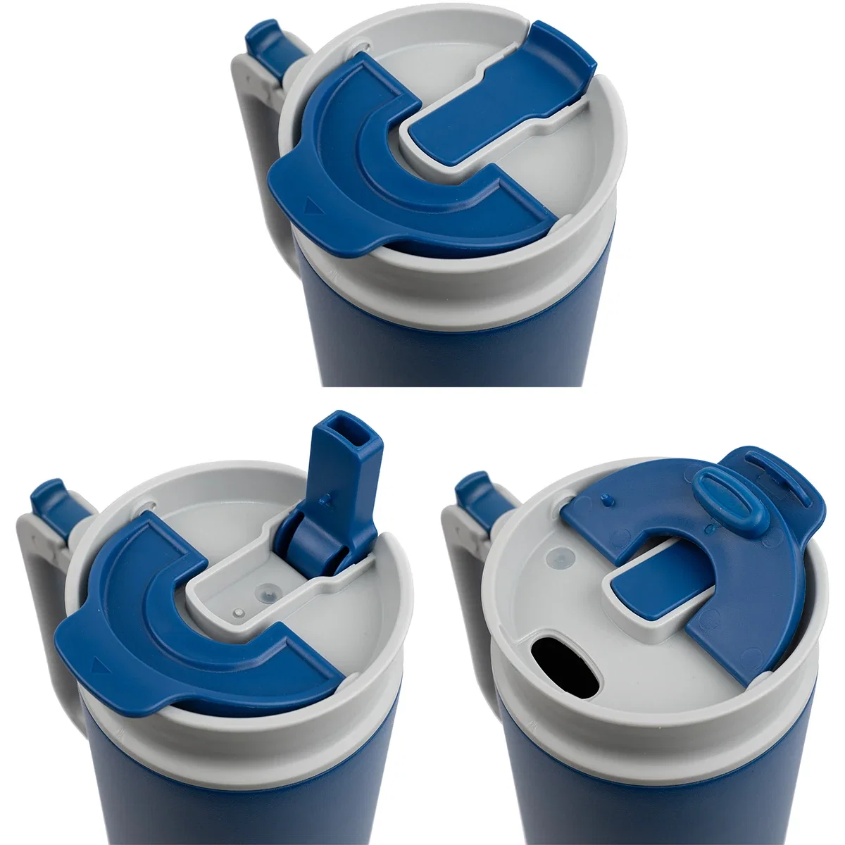 Close-up of the NAYAD Genesis Mug's foldable handle in the raised position