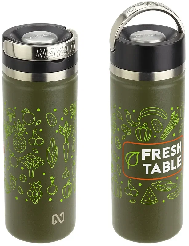 Side profile of the promotional NAYAD Roamer vacuum insulated stainless bottle