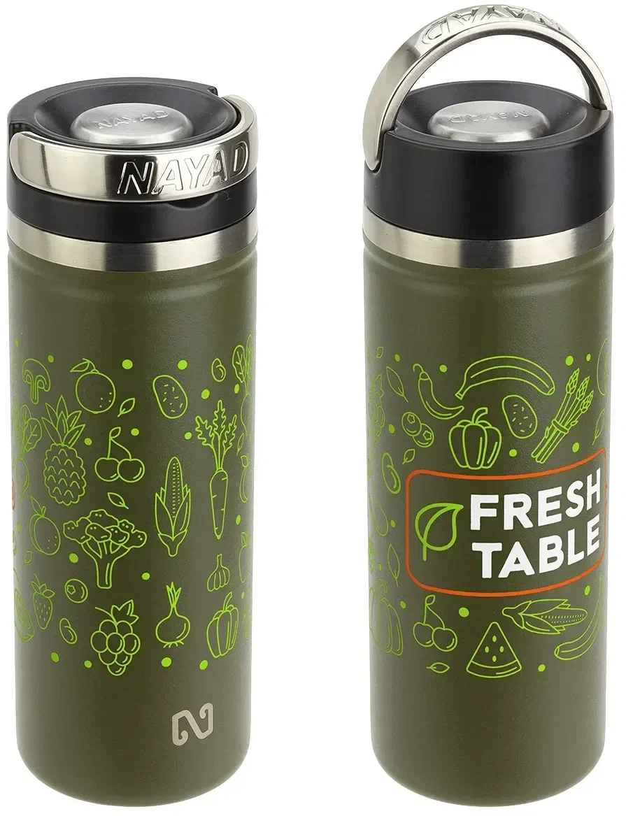 Side profile of the promotional NAYAD Roamer vacuum insulated stainless bottle