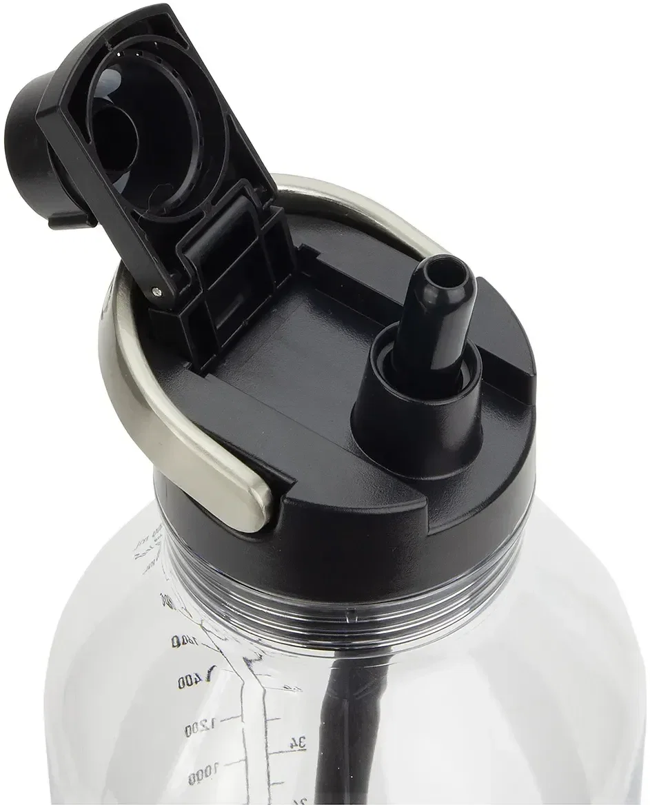 Branded NAYAD Voyager Tritan jug with carry handle, promotional water jug detail