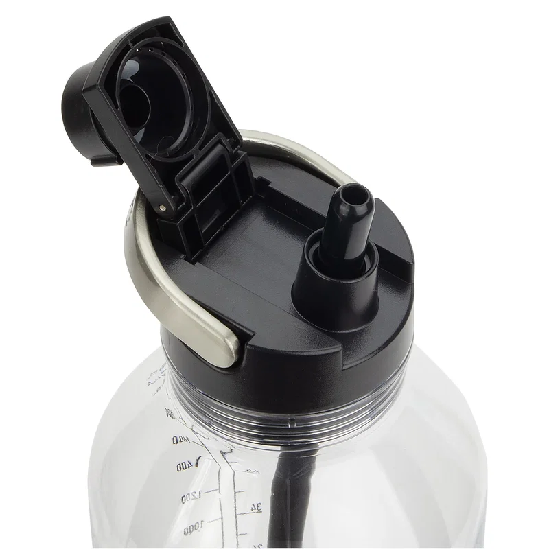 Promotional NAYAD Voyager Tritan jug close-up of the branded lid and spout