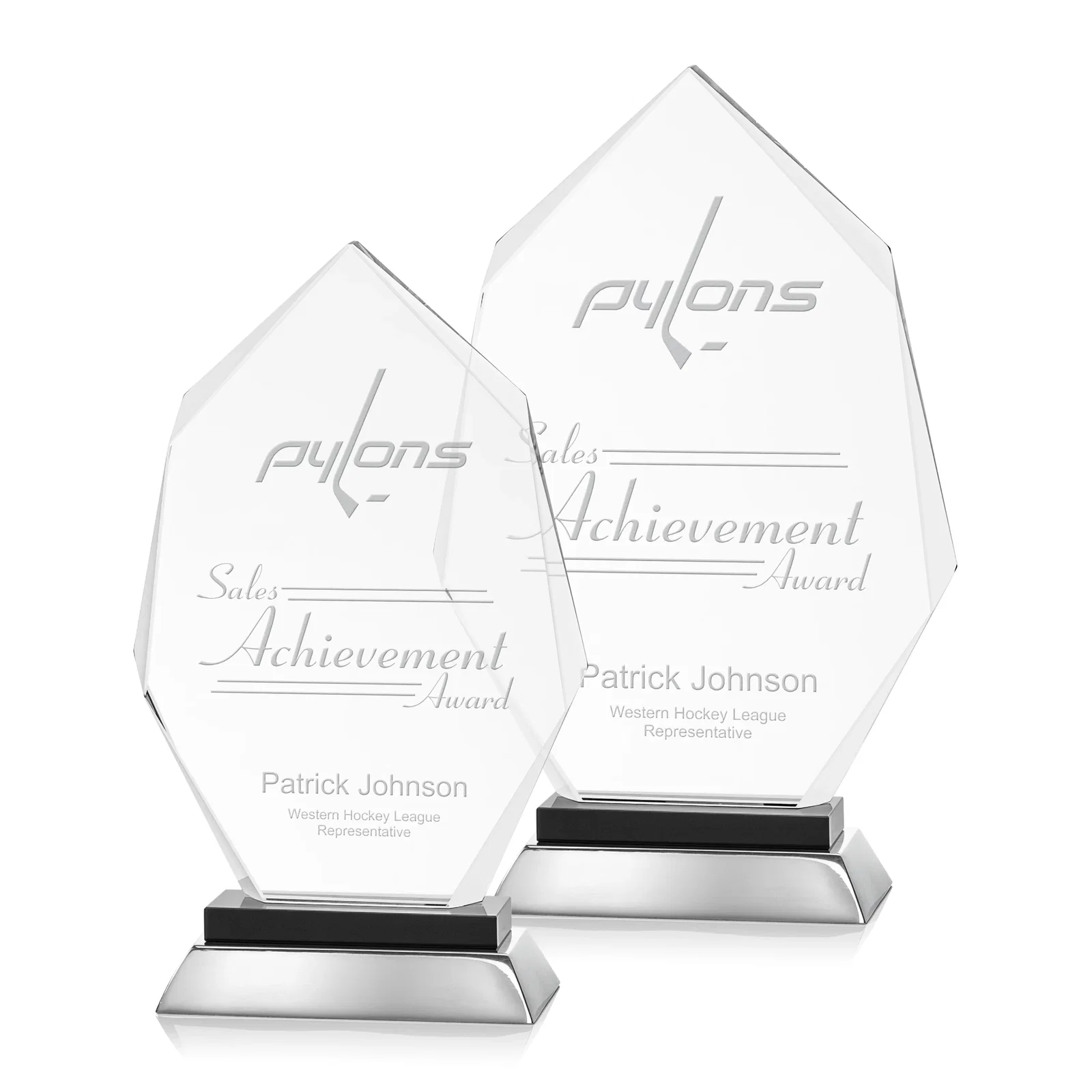 Custom Starfire Crystal Award on a Sapphire and Aluminum Base, metal awards for volunteer appreciation