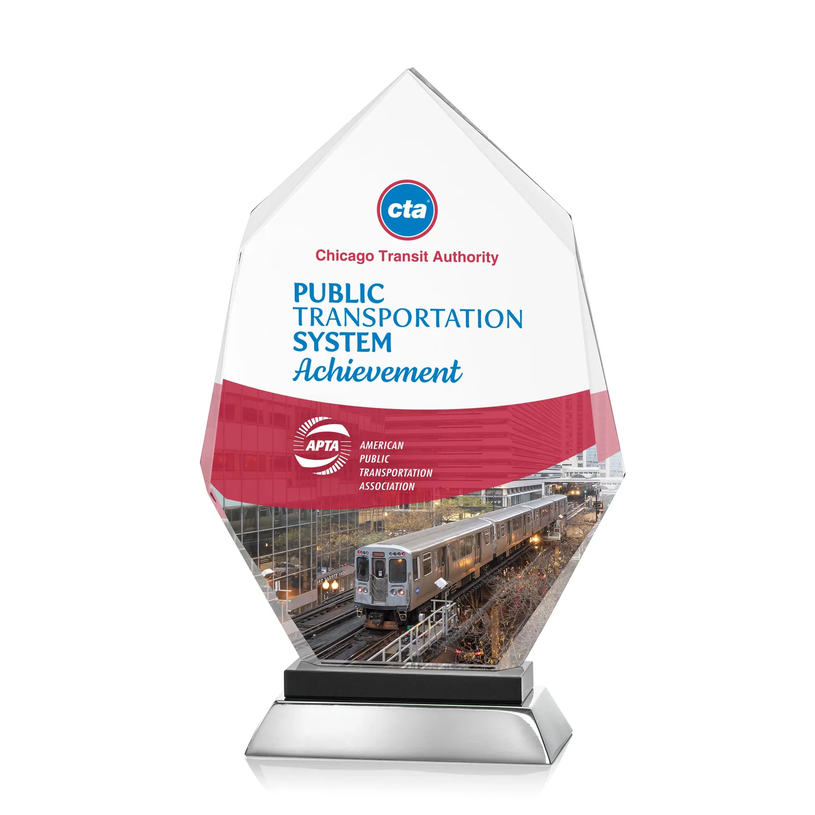Promotional Starfire Crystal Award on a Sapphire and Aluminum Base, metal awards for service anniversary gifts