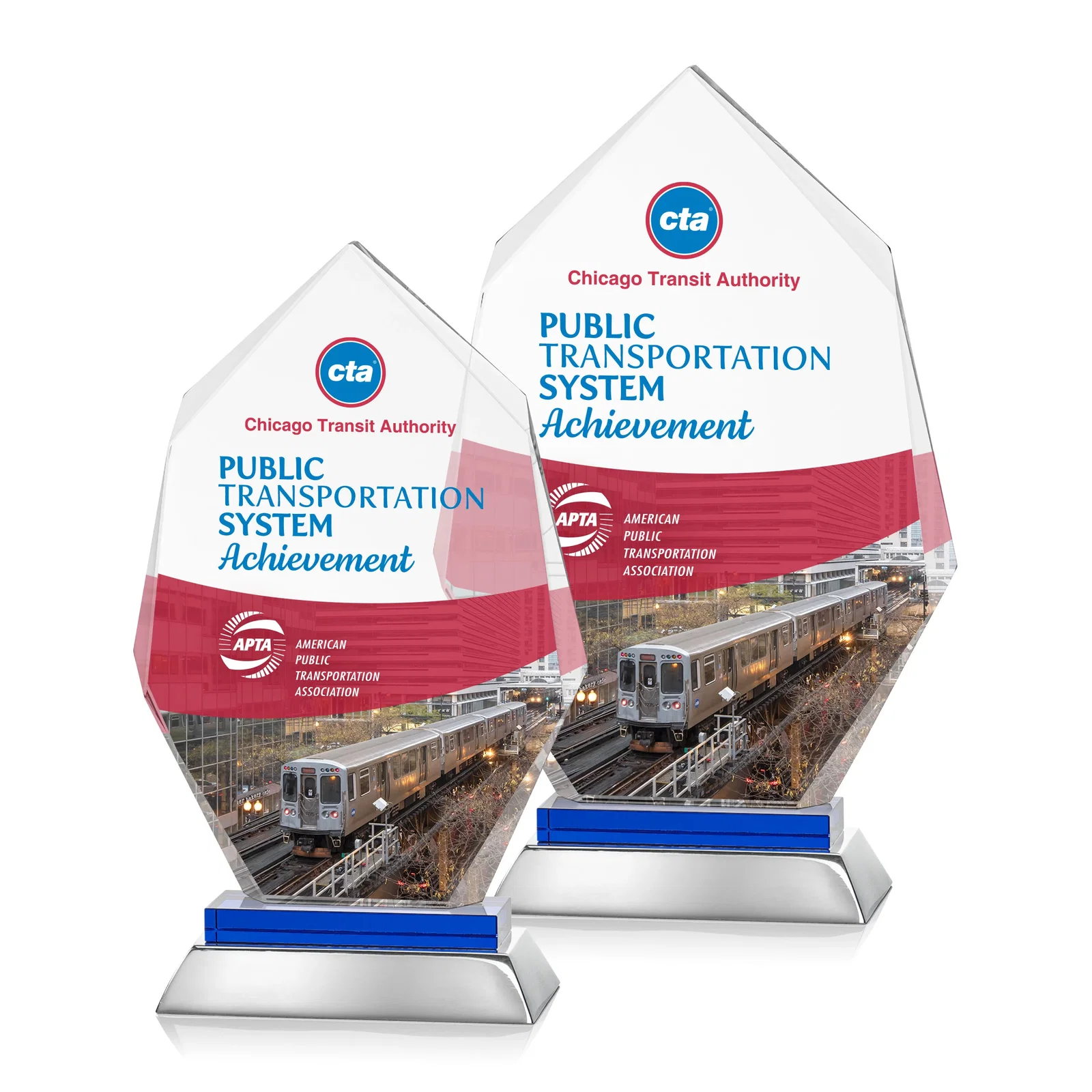 Promotional Starfire Crystal Award on a Sapphire and Aluminum Base, metal awards for sales achievement awards
