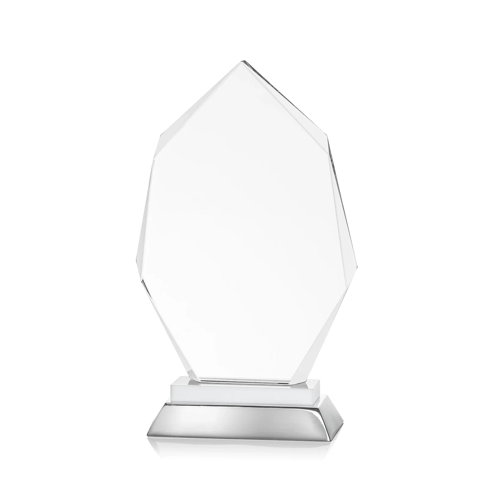 Branded Starfire Crystal Award on a Sapphire and Aluminum Base, metal awards for service anniversary gifts