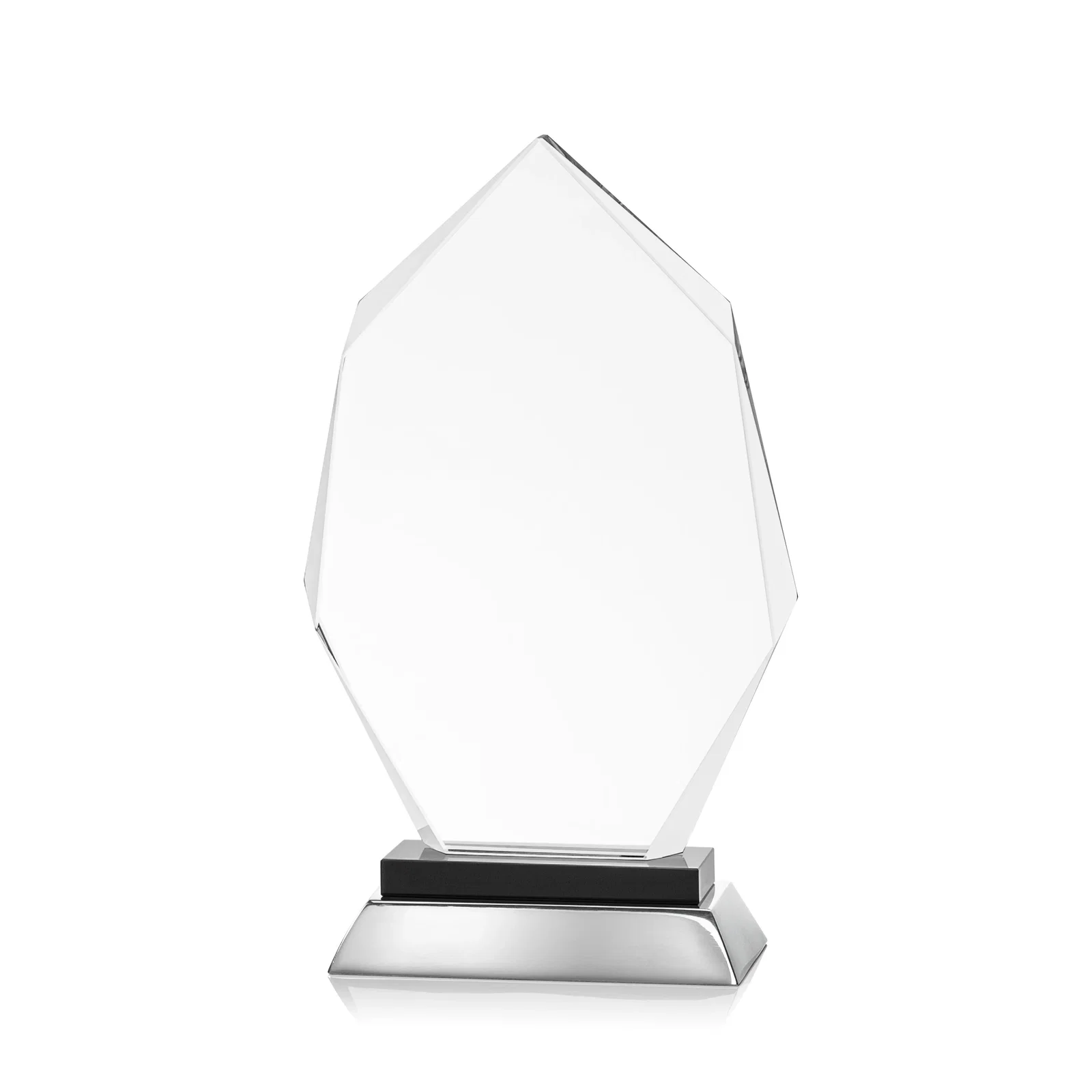 Branded Starfire Crystal Award on a Sapphire and Aluminum Base, metal awards for donor appreciation