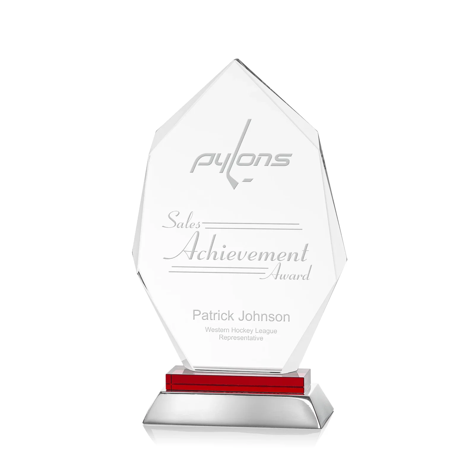 Custom Starfire Crystal Award on a Sapphire and Aluminum Base, metal awards for graduation ceremonies