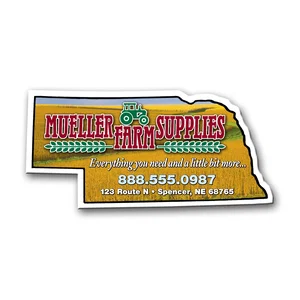 Nebraska State Shaped Full Color Magnet