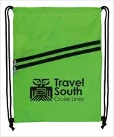 Good Value™ Neon Multi-Zippered Drawstring Backpack — view 3