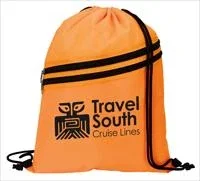 Good Value™ Neon Multi-Zippered Drawstring Backpack — view 4