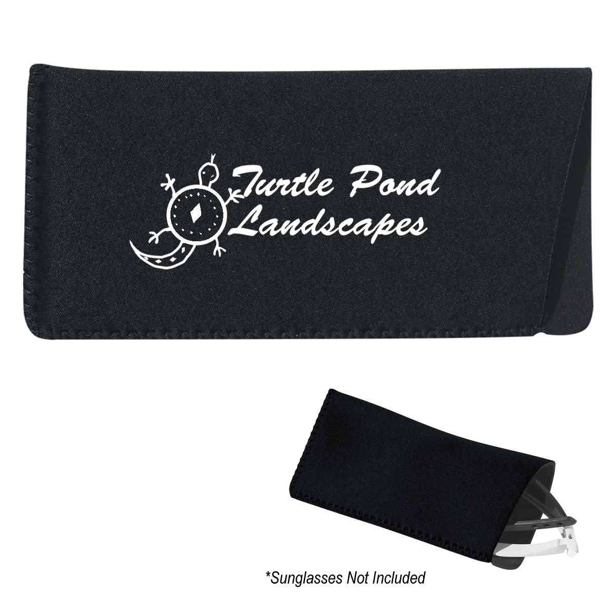 Black pouch shown flat from the front