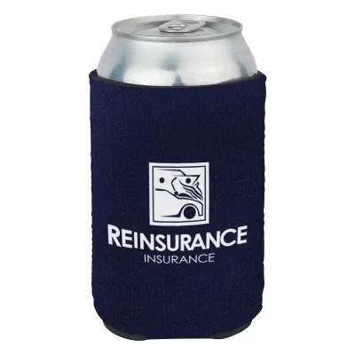 Black insulated sleeve shown from the front with a blank imprint area