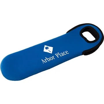 Neoprene wine bottle bag holding a single bottle with carry handles
