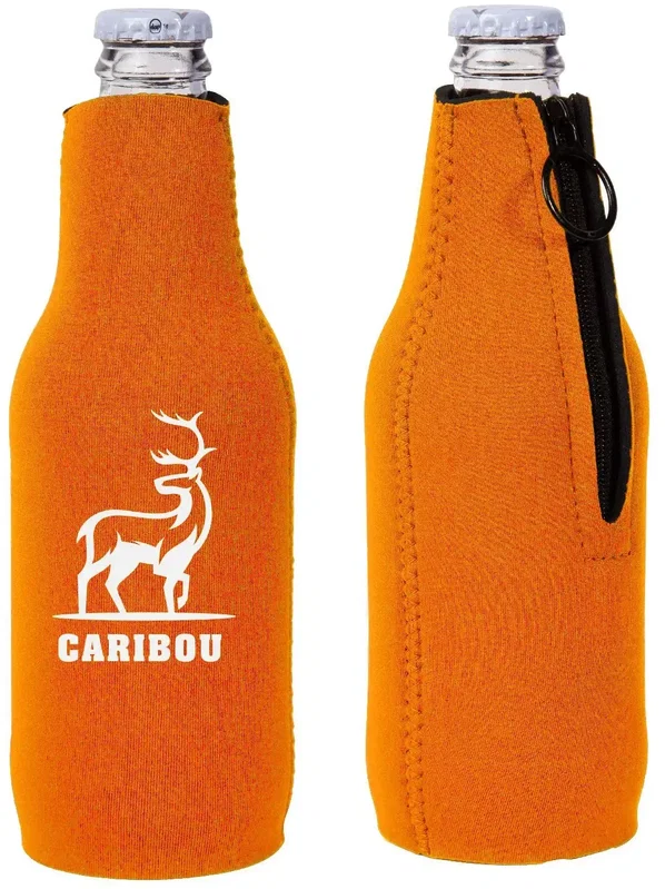 Custom Neoprene Zipper Beer Bottle Cooler — view 2