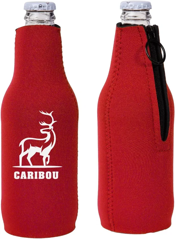 Custom Neoprene Zipper Beer Bottle Cooler — view 3
