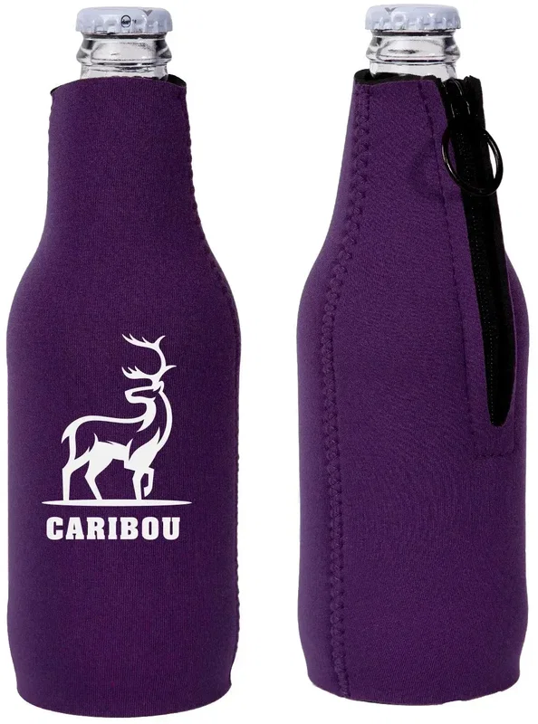 Custom Neoprene Zipper Beer Bottle Cooler — view 7