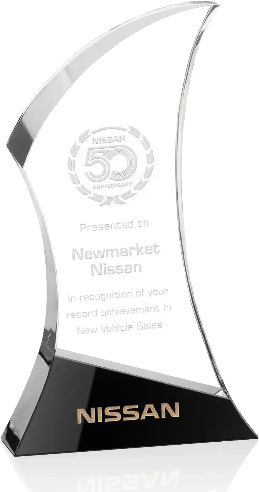 Optical Crystal Nerina Award with Slanted Base — view 2