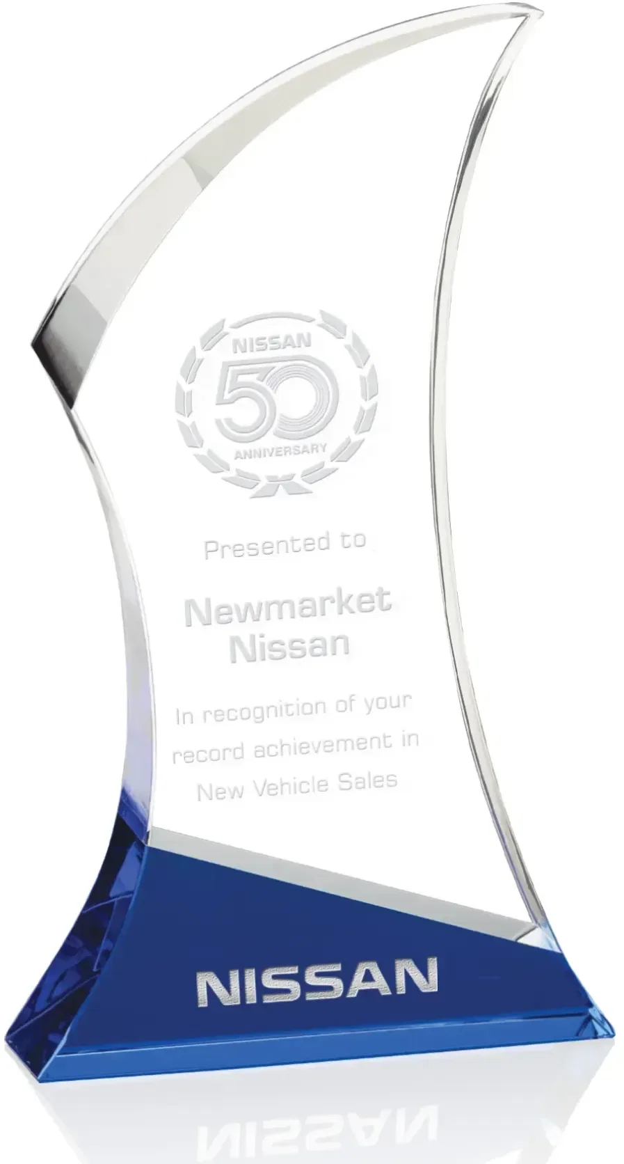 Optical Crystal Nerina Award with Slanted Base — view 3