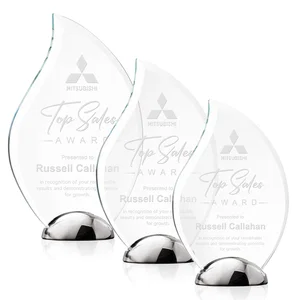 Starfire Crystal Flame Award on Polished Chrome Base