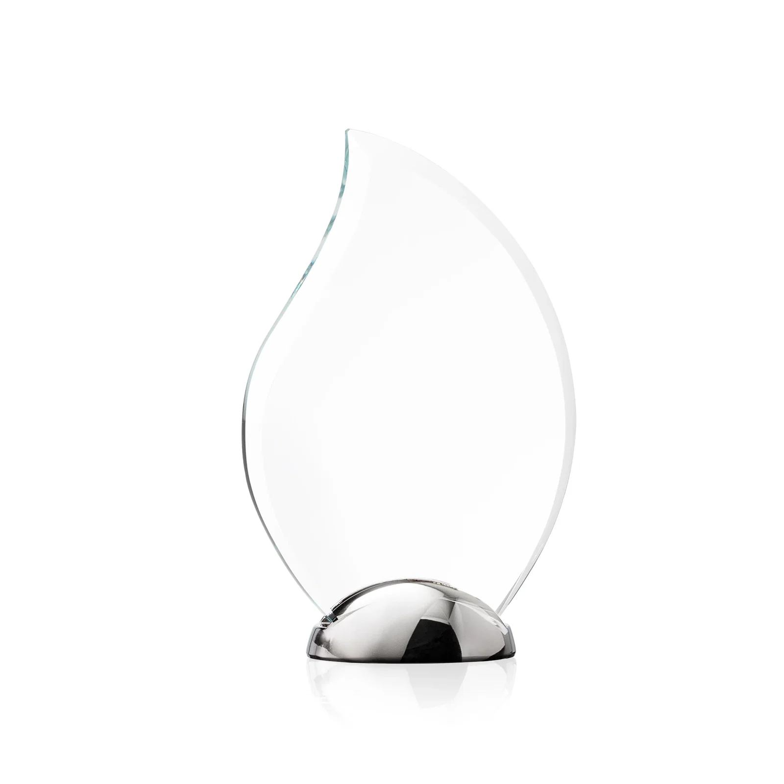 Custom Starfire Crystal Flame Award on Polished Chrome Base for dealer and partner awards