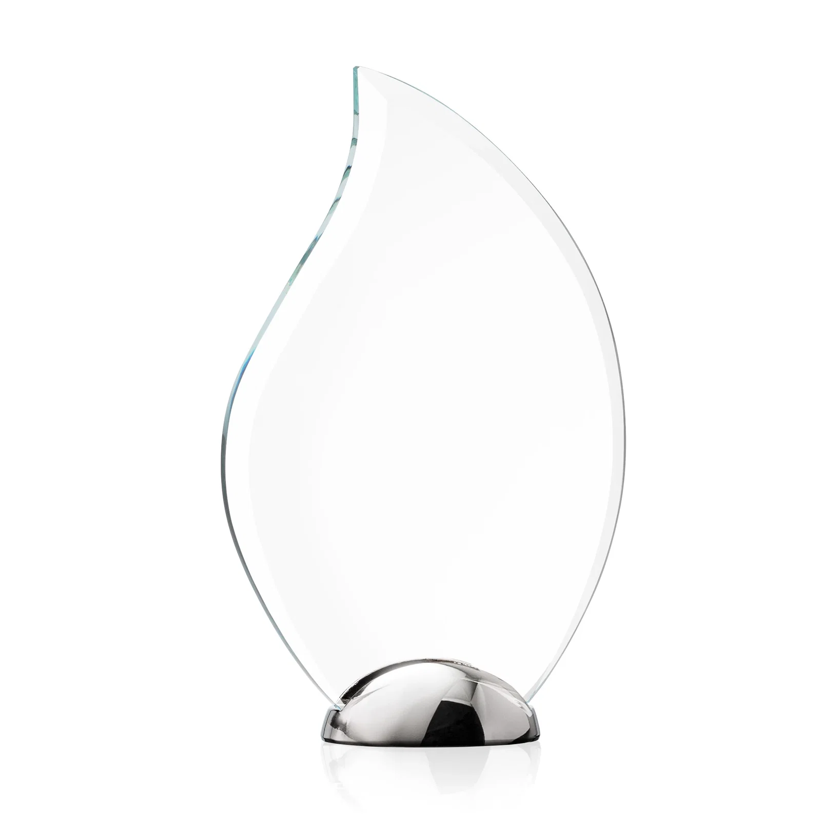 Personalized Starfire Crystal Flame Award on Polished Chrome Base for employee recognition