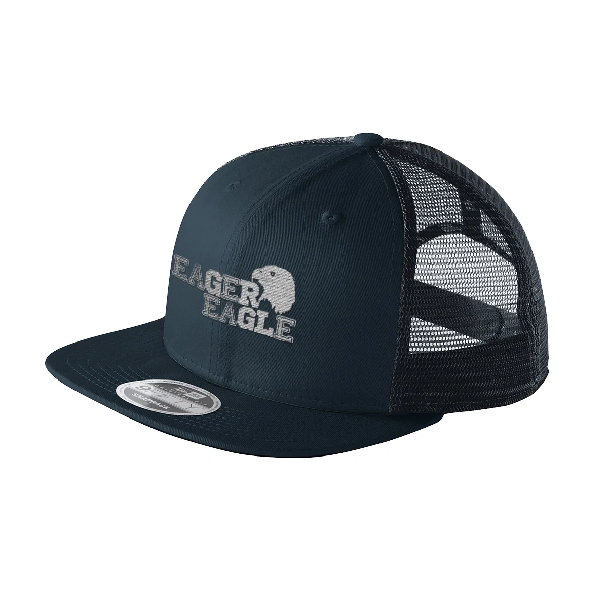 Front view of the hat showing its structured crown