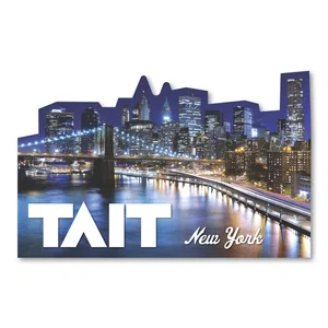 New York Cityscape Skyline Magnet, 5.59" x 3.58", Full-Color Imprint