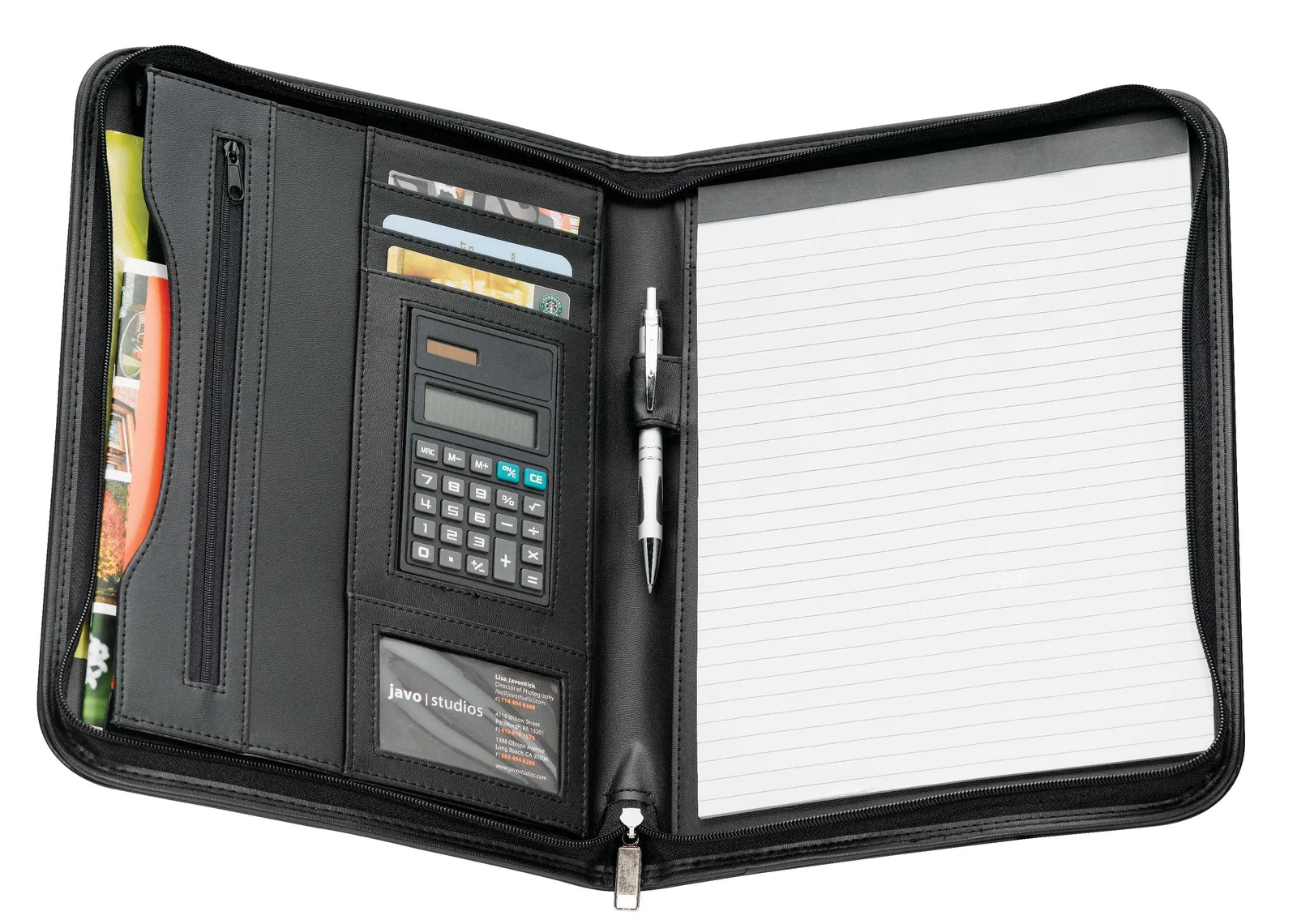 Custom New Yorker Padfolio with Solar Calculator — view 5