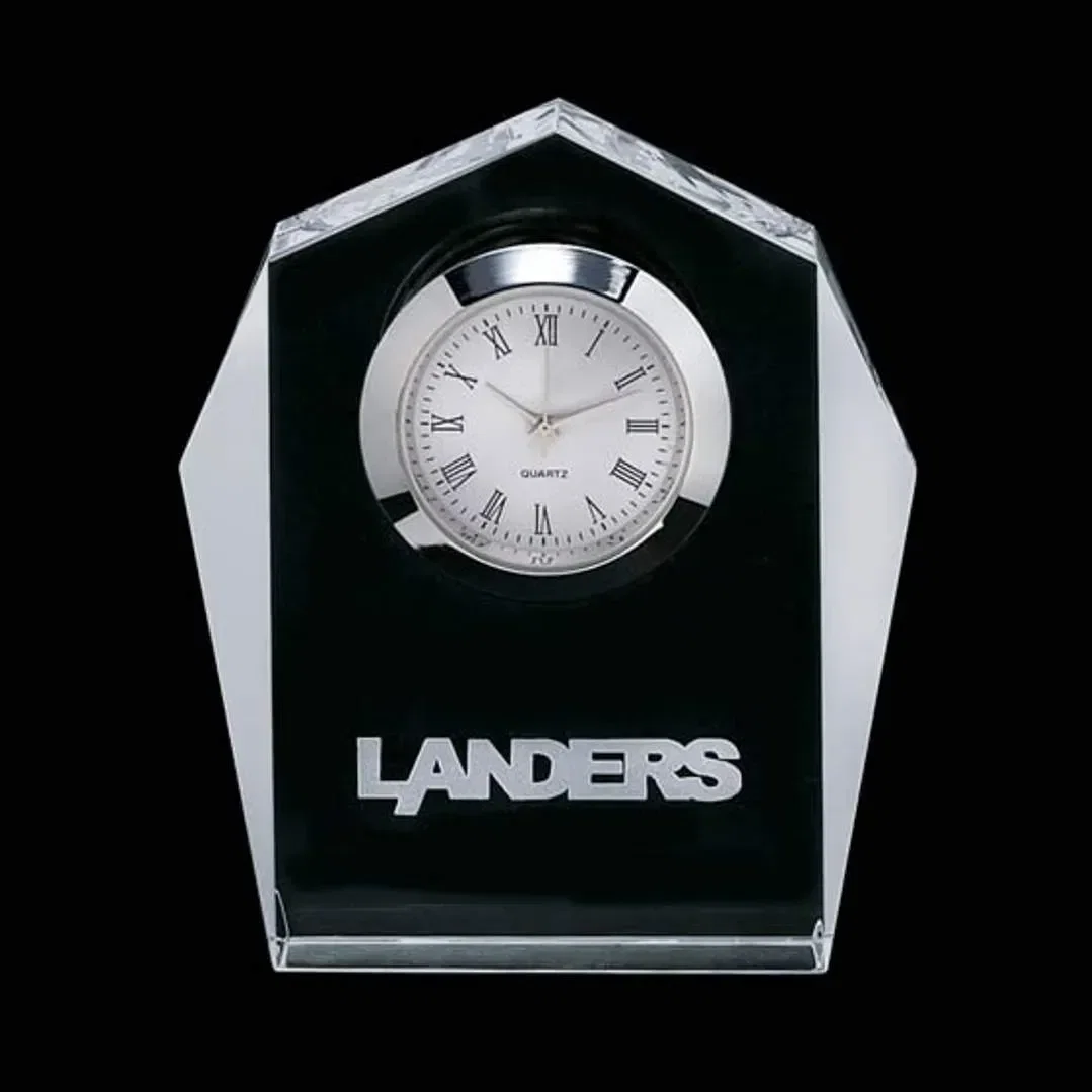Optical Glass Clock with Chrome Face