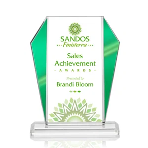 Starfire Crystal Award with Metallic Frame and Mirror Back