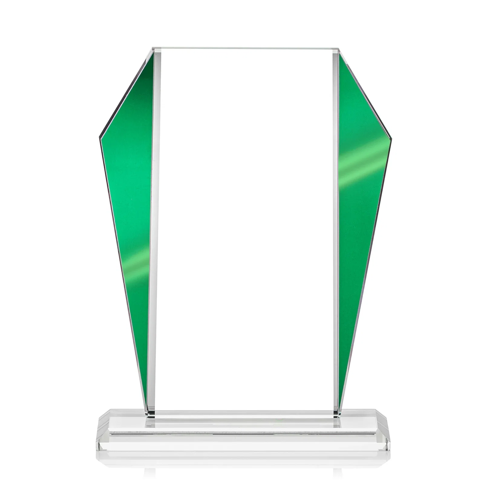 Promotional Starfire Crystal Award with Metallic Frame and Mirror Back, awards for corporate award ceremonies