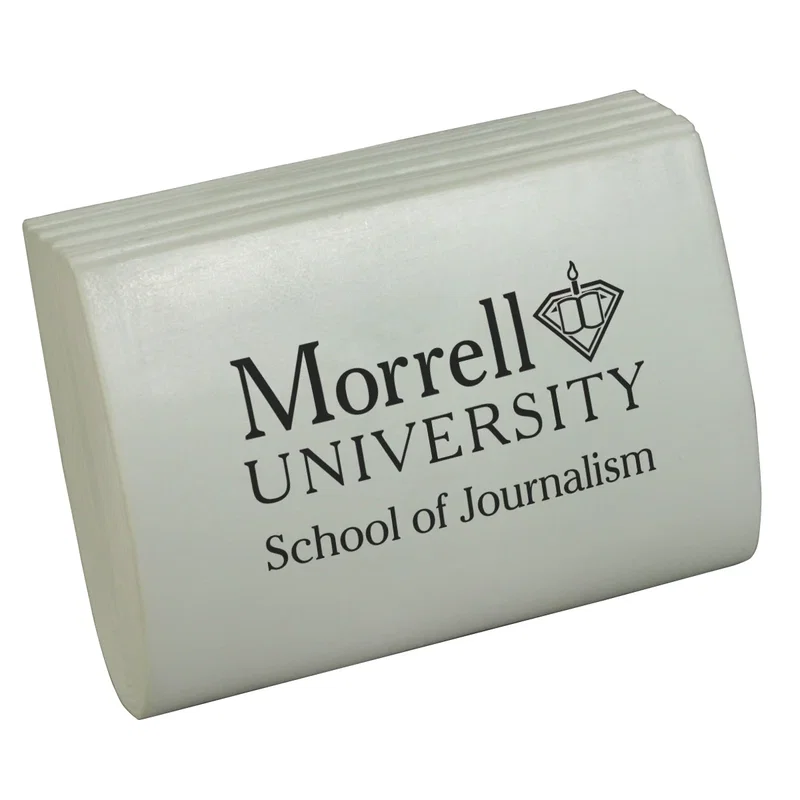 Rolled newspaper shaped stress reliever, 3-1/2 x 2-1/2 x 3/4 inches