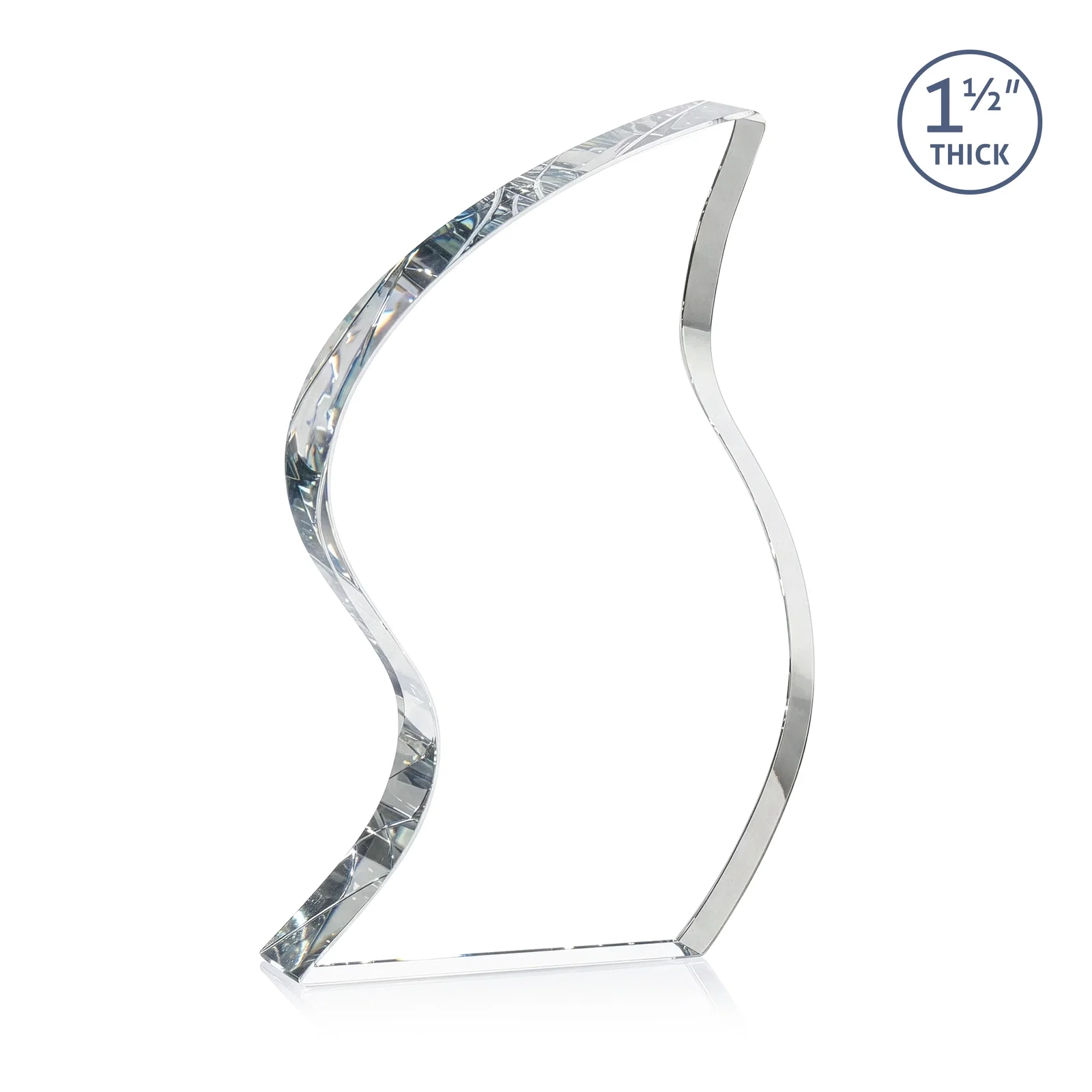 Personalized Optical Crystal Award With Twisted Contoured Silhouette, awards for sales achievement awards