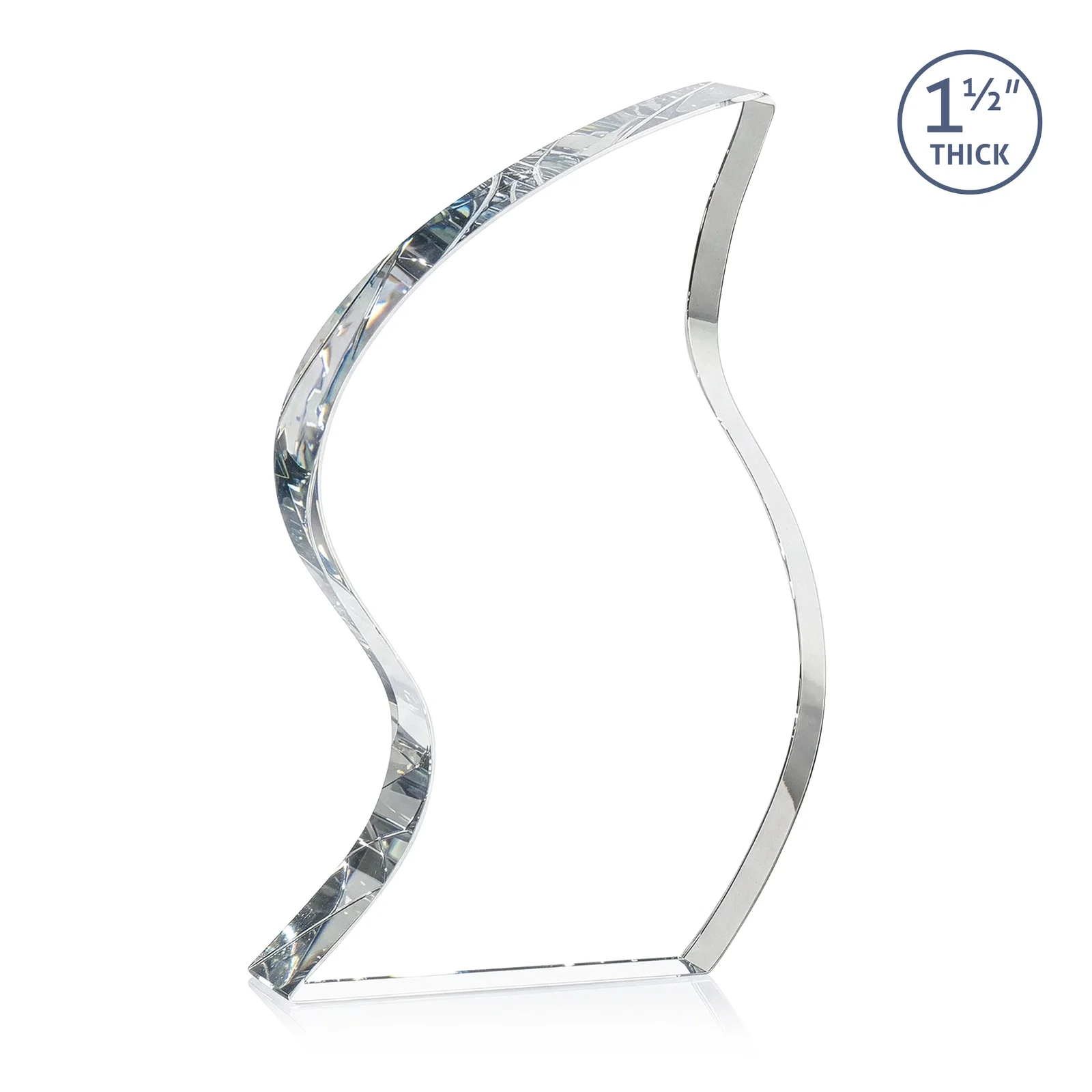Personalized Optical Crystal Award With Twisted Contoured Silhouette, awards for retirement presentations