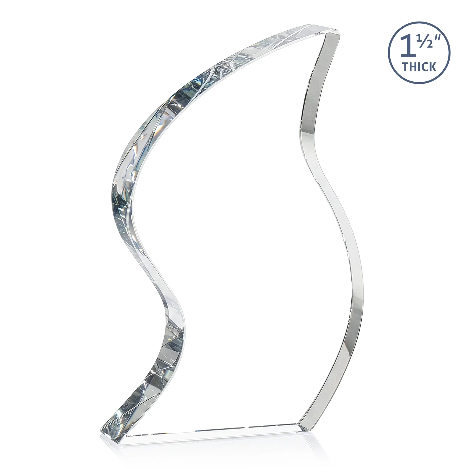 Personalized Optical Crystal Award With Twisted Contoured Silhouette, awards for team milestone celebrations