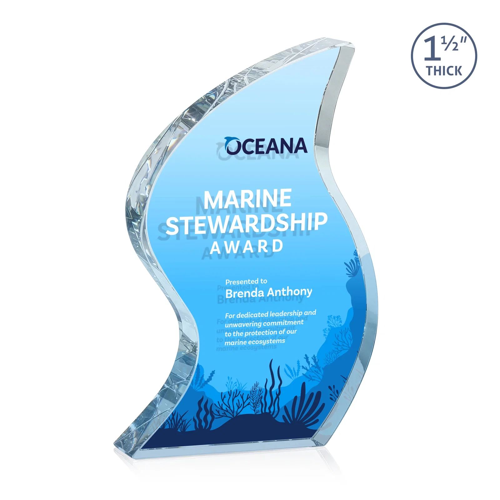 Custom Optical Crystal Award With Twisted Contoured Silhouette, awards for graduation ceremonies
