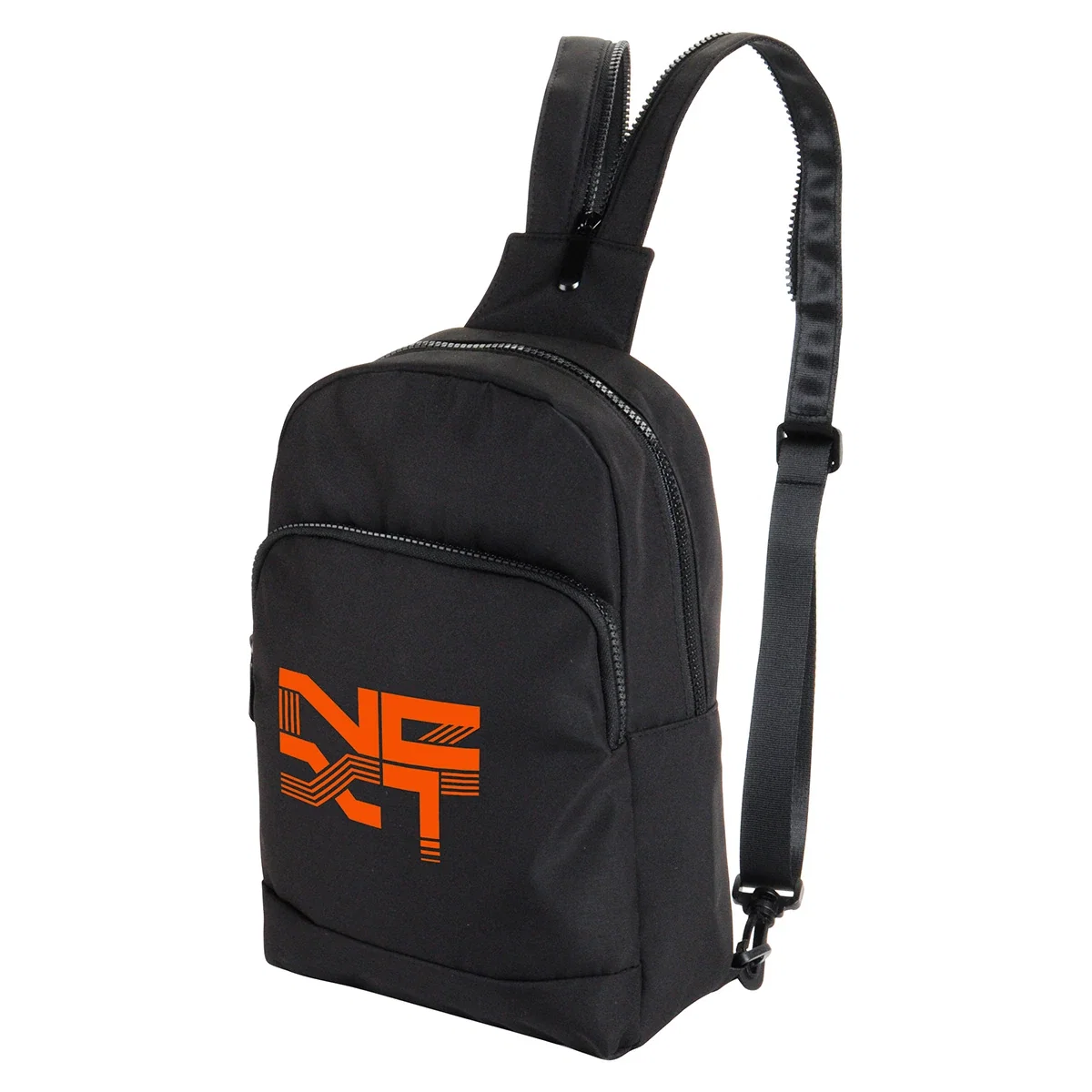 Back view of the branded Nexus Microfiber Sling Backpack