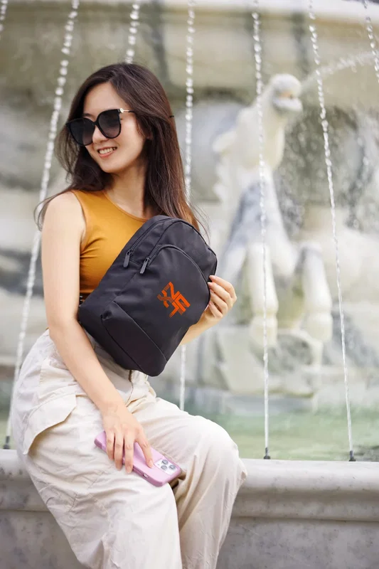 Open view of the Nexus Split-Strap Backpack showing the interior compartment