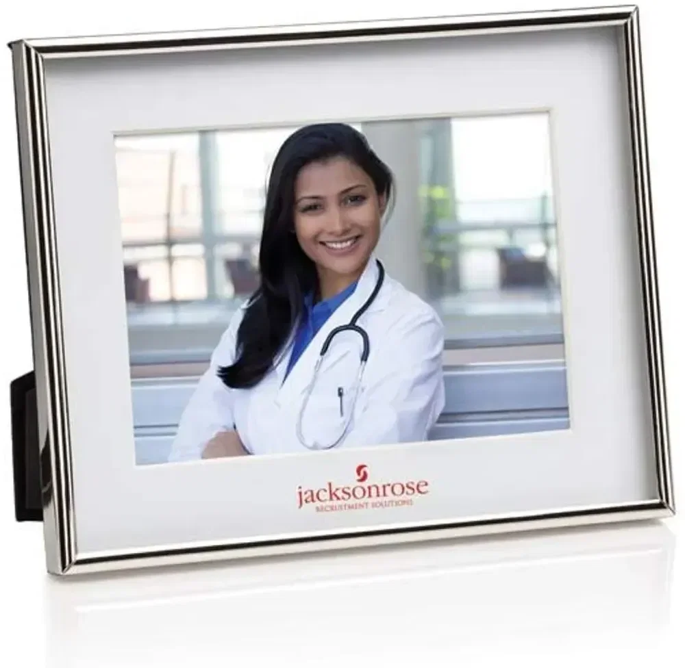 Custom Chrome Matte Imprinted Picture Frame  — view 2