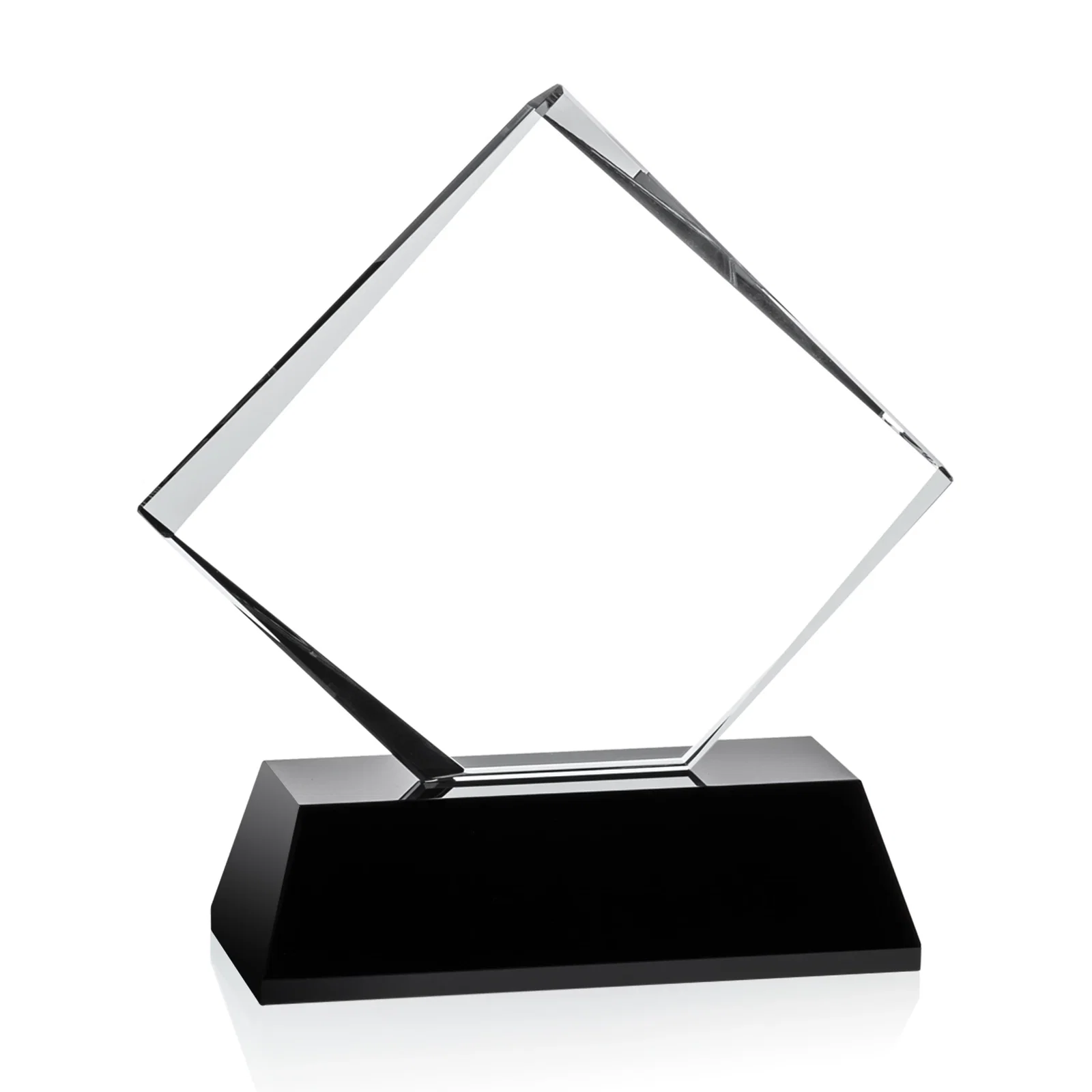 Custom Optical Crystal Diamond Award on White Crystal Base, awards for safety achievement programs