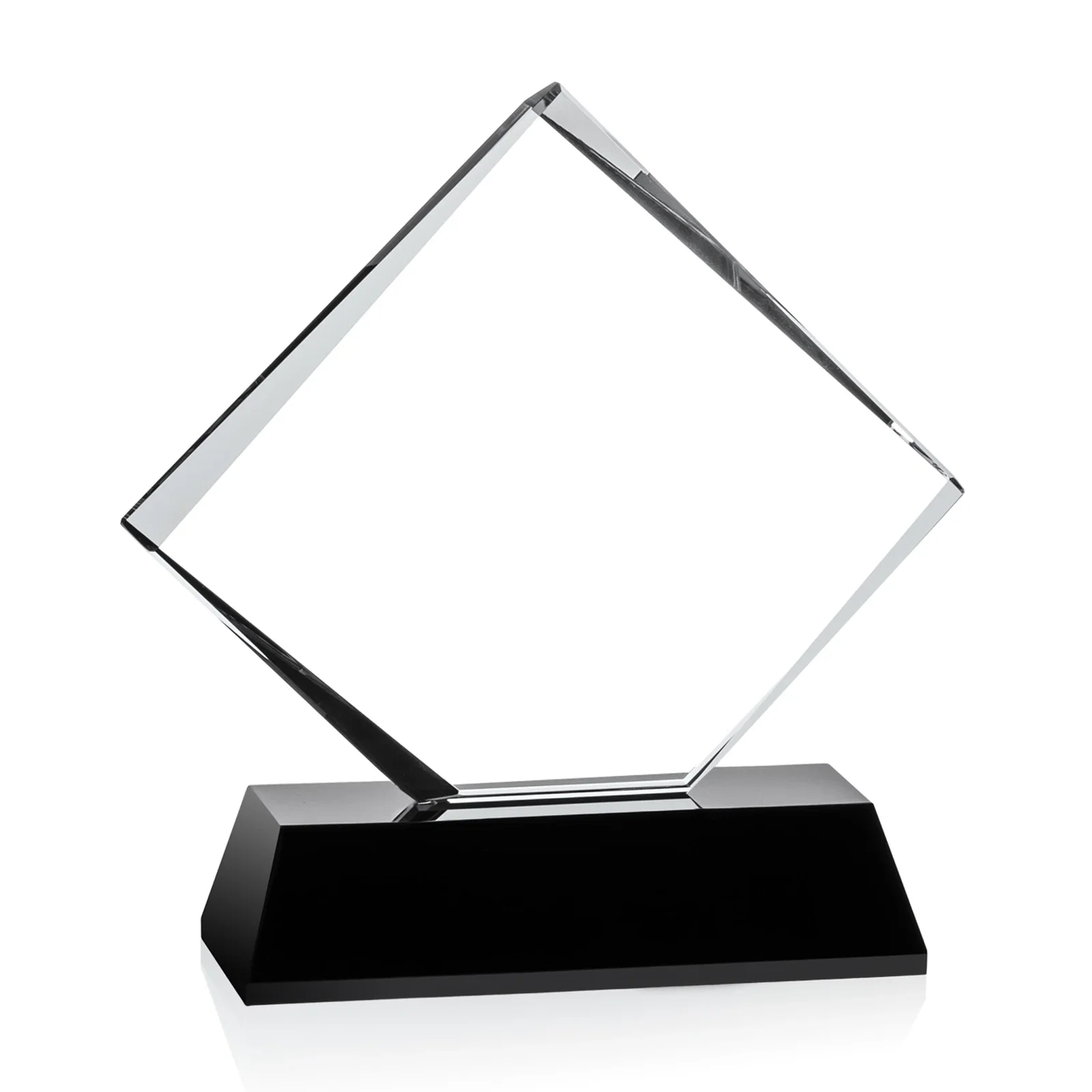 Custom Optical Crystal Diamond Award on White Crystal Base, awards for volunteer appreciation