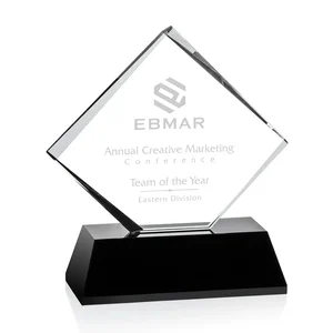 Optical Crystal Diamond Award on White Crystal Base