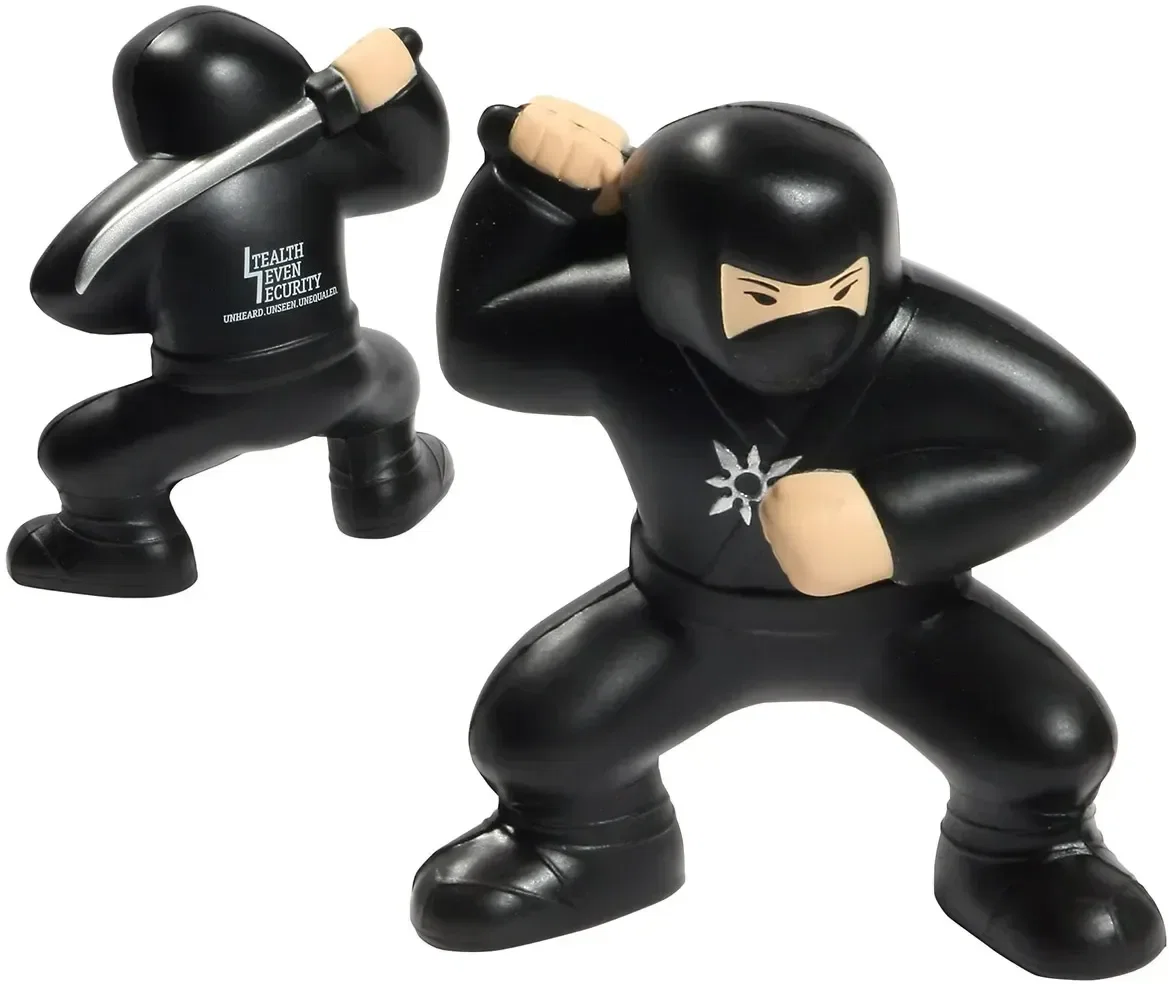Ninja Stress Reliever, a custom ninja-figure squeeze toy for logo-branded promotional event giveaways